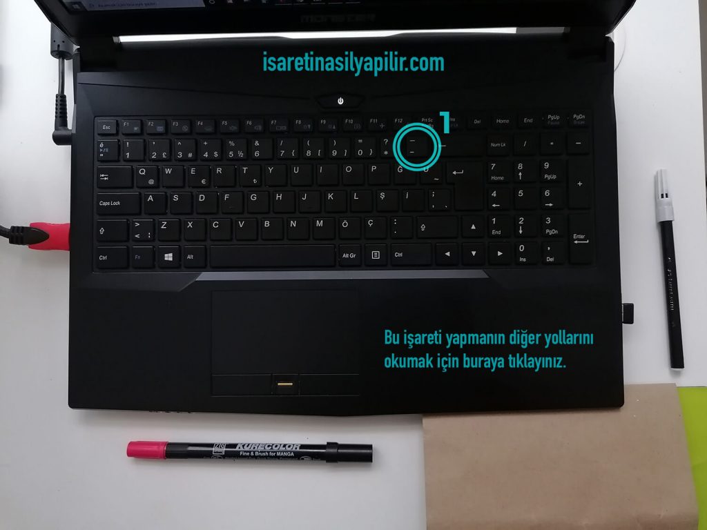 orta çizgi işareti nasıl yapılır