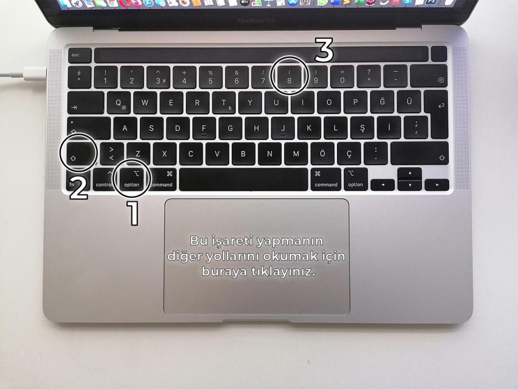 macbook derece işareti