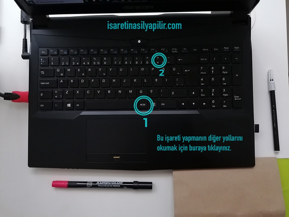 ters slash işareti nasıl yapılır