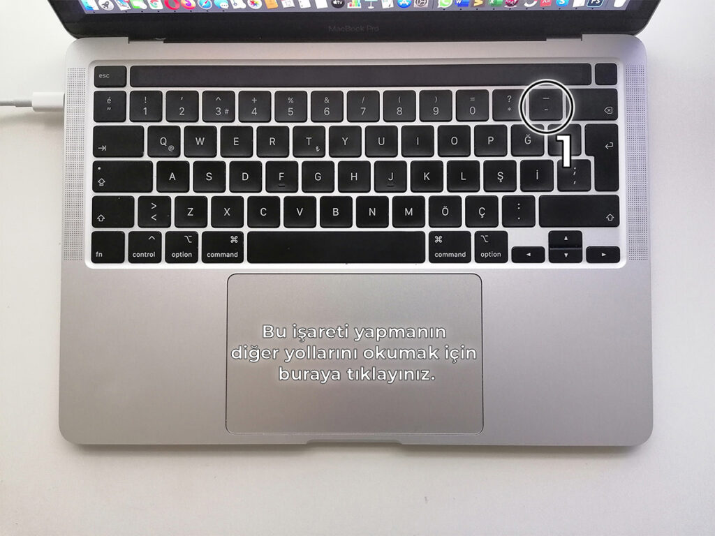 Klavyede eksi işareti